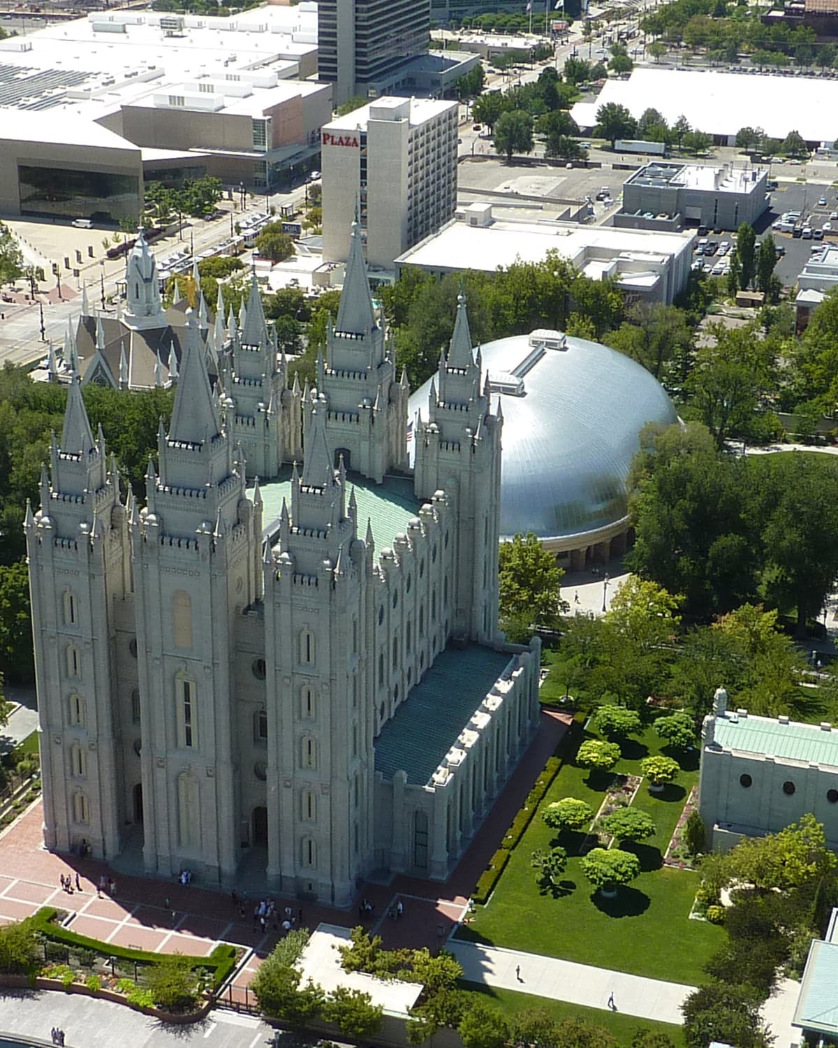 The spires of the Salt Lake Temple on Temple Square.